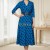 Rochie midi Petronela albastra, cu revere, buzunare si curea